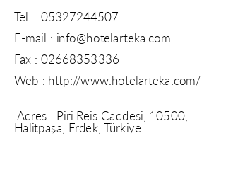 Hotel Arteka iletiim bilgileri